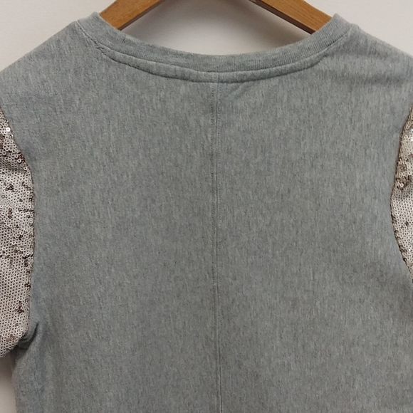 A New Day Sequin Sleeve Gray Top - Picture 11 of 12